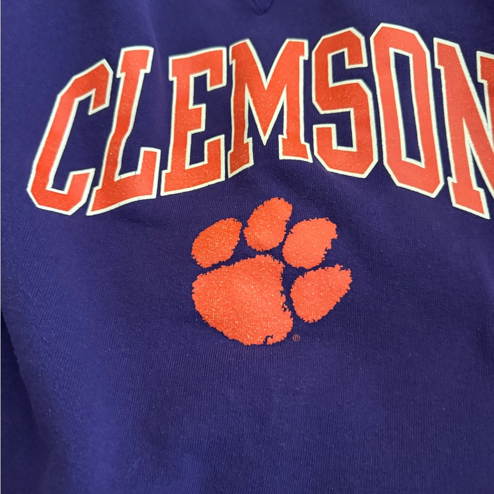 Clemson Tigers - Russell Athletic Purple Sweatshirt with Orange Logo